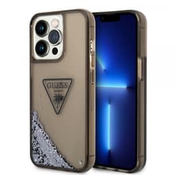 Guess iPhone 14 Pro Max Deksel Liquid Glitter Translucent Svart
