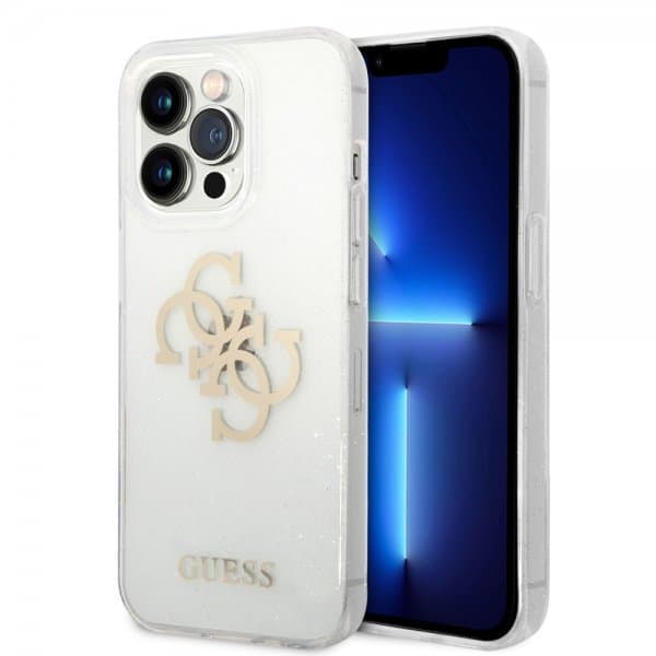 Guess iPhone 14 Pro Deksel Full Glitter Transparent
