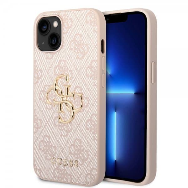 Guess iPhone 14 Plus Deksel Big Metal Logo Rosa