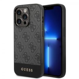 Guess iPhone 14 Pro Max Skal Bottom Stripe Metal Logo Grå