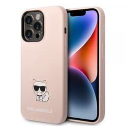 Karl Lagerfeld iPhone 14 Pro Cover Liquid Silicone Choupette Lyserød