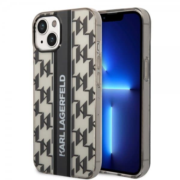 Karl Lagerfeld iPhone 14 Plus Skal Monogram Vertical Stripe Svart