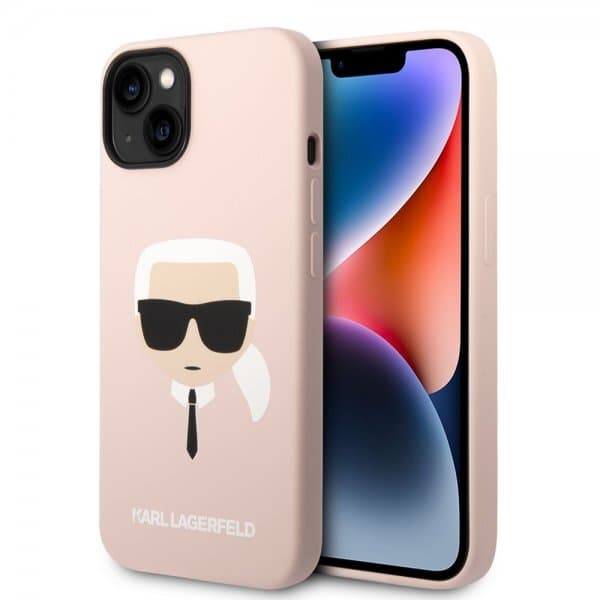Karl Lagerfeld iPhone 14 Plus Skal Liquid Silicone Karl Rosa
