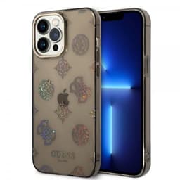 Guess iPhone 14 Pro Max Deksel Peony Glitter Svart