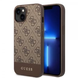 Guess iPhone 14 Plus Skal Bottom Stripe Metal Logo Brun