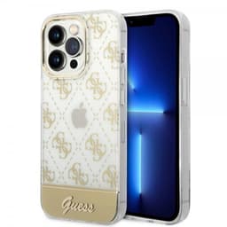 Guess iPhone 14 Pro Max Skal Bottom Stripe Script Logo Guld
