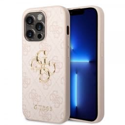 Guess iPhone 14 Pro Skal Big Metal Logo Rosa