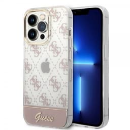 Guess iPhone 14 Pro Deksel Bottom Stripe Script Logo Rosa