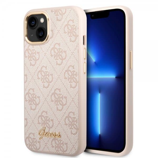 Guess iPhone 14 Plus Cover 4G Logo Lyserød