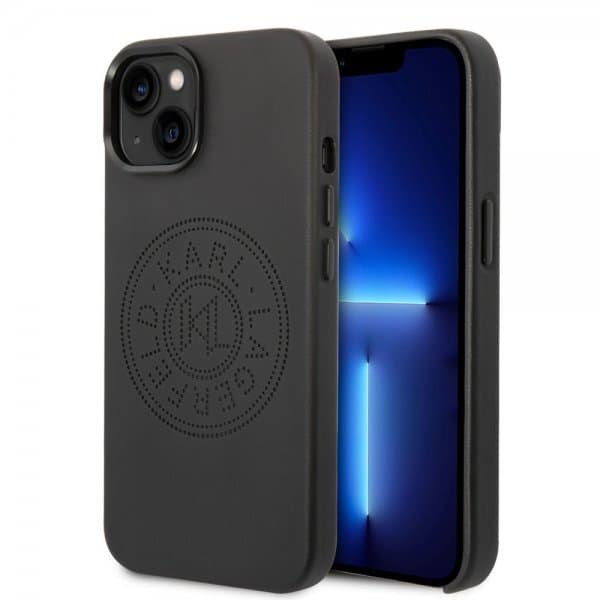 Karl Lagerfeld iPhone 14 Plus Cover Logo Perforeret Sort