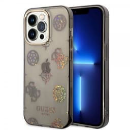 Guess iPhone 14 Pro Deksel Peony Glitter Svart