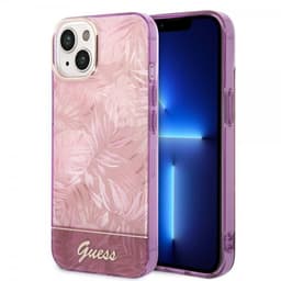 Guess iPhone 14 Cover Jungle Lyserød