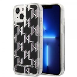 Karl Lagerfeld iPhone 14 Plus Skal Liquid Glitter Monogram Svart