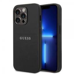 Guess iPhone 14 Pro Max Skal Saffiano Metal Logo Stripes Svart