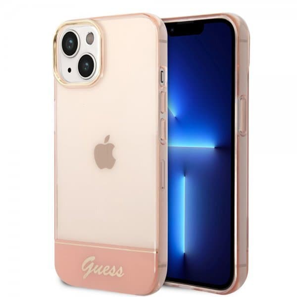 Guess iPhone 14 Plus Deksel Translucent Rosa