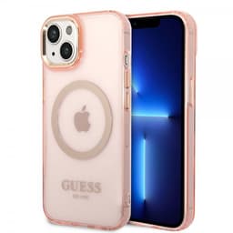 Guess iPhone 14 Deksel Translucent MagSafe Rosa