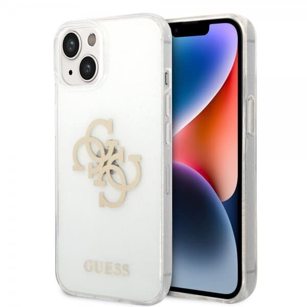Guess iPhone 14 Plus Cover Full Glitter Transparent