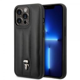 Karl Lagerfeld iPhone 14 Pro Max Cover Quilted Nylon Puffy Case Ikonik Pin Sort