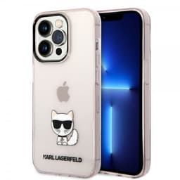 Karl Lagerfeld iPhone 14 Pro Skal Printed Choupette Transparent Rosa