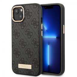 Guess iPhone 14 Plus Skal Metal Plate Logo MagSafe Svart