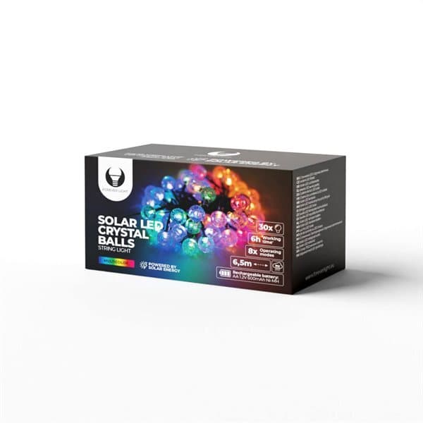 RGB kristall ljusslinga 6,5m 30 lampor