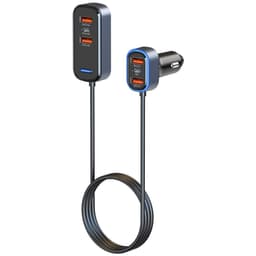 6-i-1 USB billader med PD / QC 3.0 hurtiglading Svart / Blå