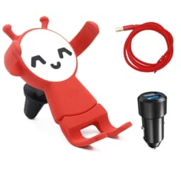 Dobbelt USB-biloplader med sjov mobilholder - hurtig opladning