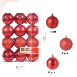 Julekuler 24-pakning rød