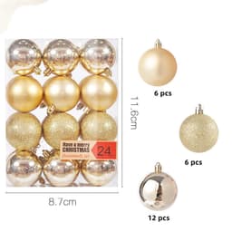 Joulupallot 24 kpl Kulta