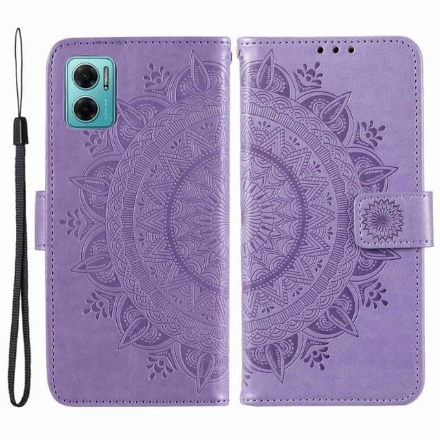 SKALO Xiaomi Redmi 10 5G Mandala Plånboksfodral - Lila