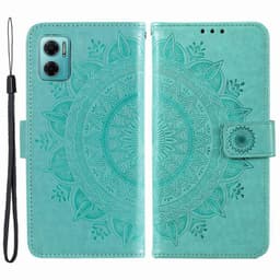 SKALO Xiaomi Redmi 10 5G Mandala Flip Cover - Turkis