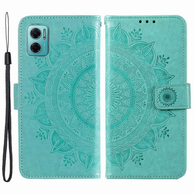 SKALO Xiaomi Redmi 10 5G Mandala Plånboksfodral - Turkos