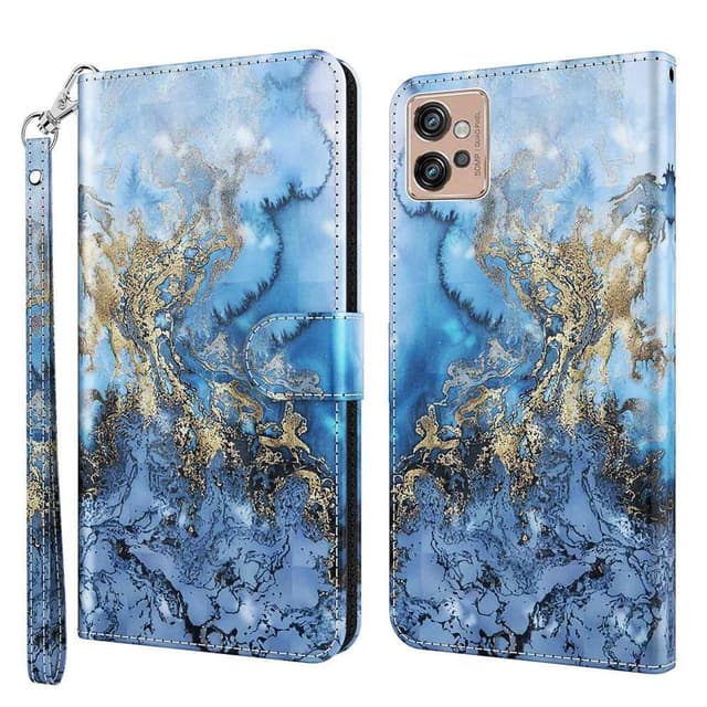 SKALO Motorola Moto G32 4G Marmori 3D Lompakkokotelo