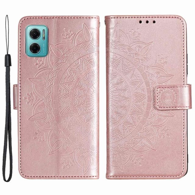 SKALO Xiaomi Redmi 10 5G Mandala Plånboksfodral - Roséguld