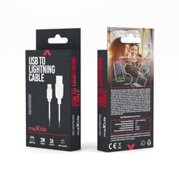 Maxlife kabel USB - Lightning 2,0 m 2A, Vit