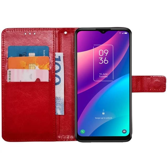Wallet cover 3-kort TCL 30SE - Rød