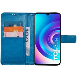 Wallet cover 3-kort TCL 30 5G - Lyseblå
