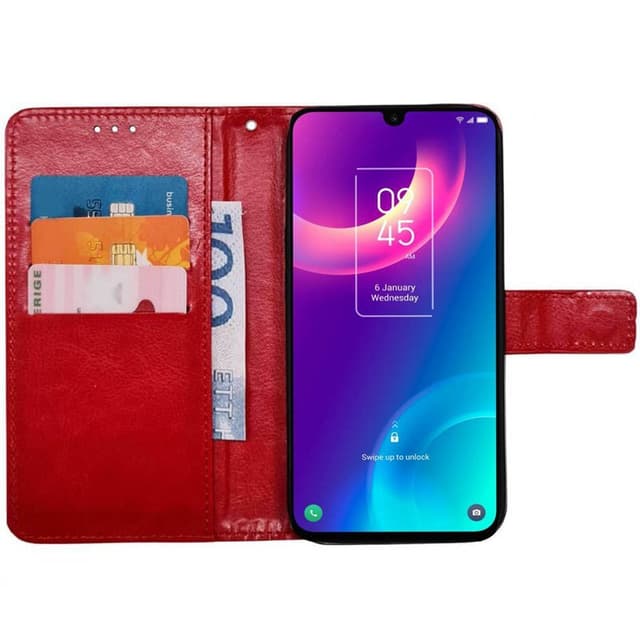 Wallet cover 3-kort TCL 30+ - Rød