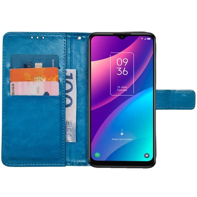 Wallet cover 3-kort TCL 30SE - Lyseblå