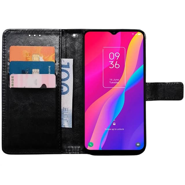 Wallet cover 3-kort TCL 30E - Sort