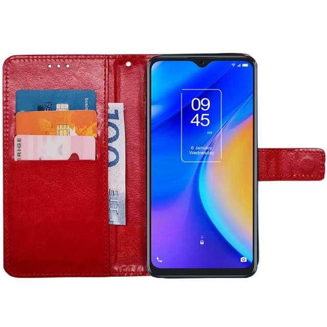 Wallet cover 3-kort TCL 20SE - Rød