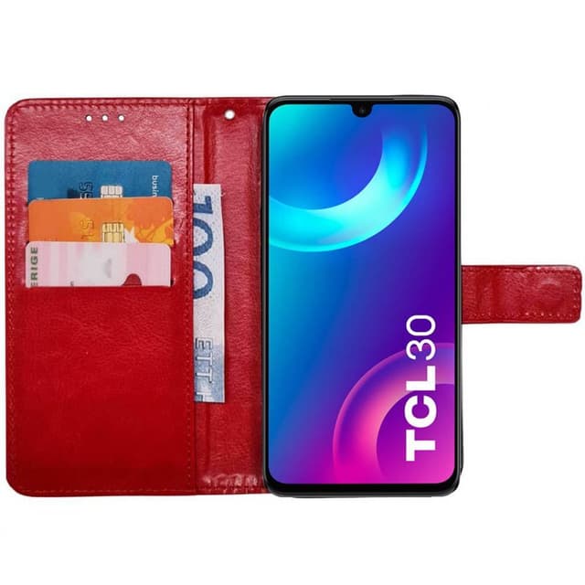 Wallet cover 3-kort TCL 30 - Rød