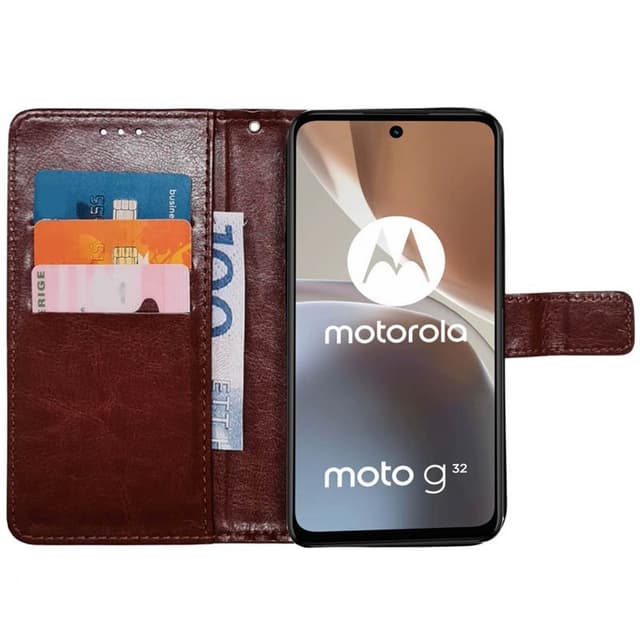 Mobilplånbok 3-kort Motorola Moto G32 - Brun