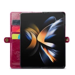 Mobil lommebok 3-korts ekte lær Samsung Galaxy Z Fold 4 - Burgunder