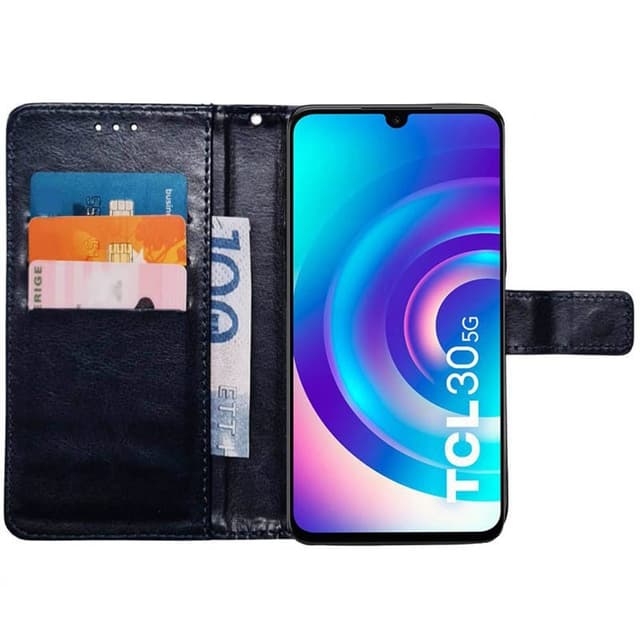 Wallet cover 3-kort TCL 30 5G - Mørkeblå