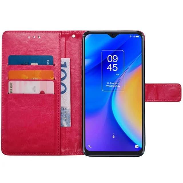 Wallet cover 3-kort TCL 20SE - Lyserød