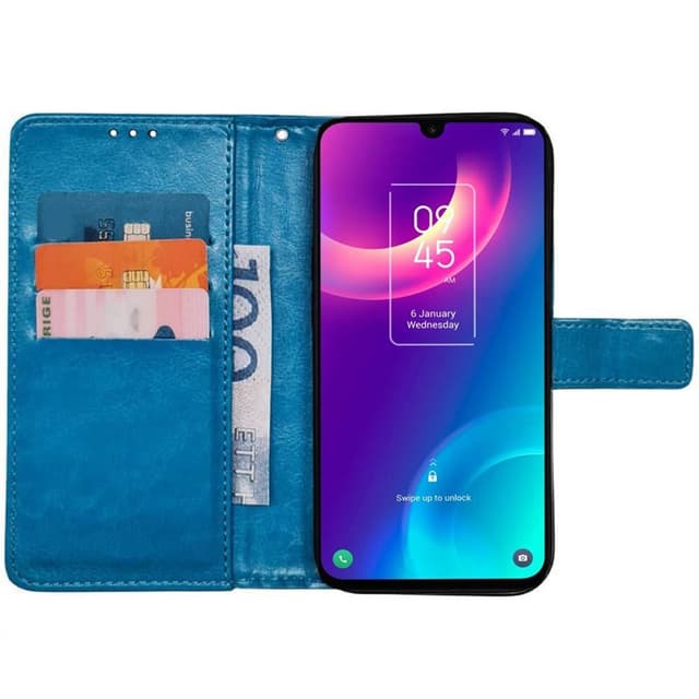 Wallet cover 3-kort TCL 30+ - Lyseblå
