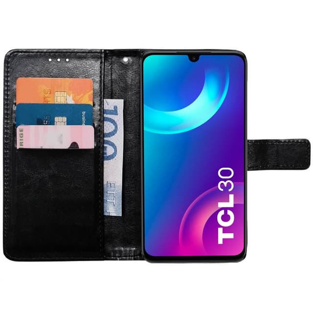 Wallet cover 3-kort TCL 30 - Sort