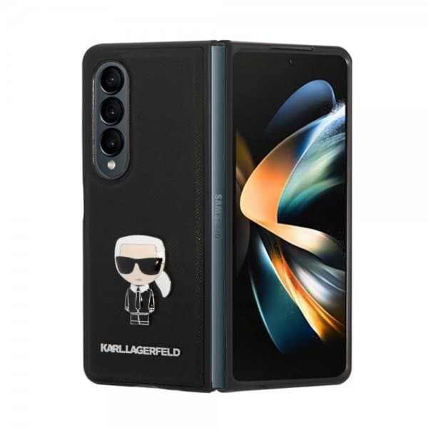 Karl Lagerfeld Samsung Galaxy Z Fold 4 Skal Saffiano Iconic Karl Svart