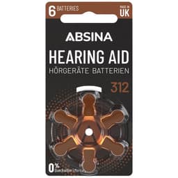Absina PR41 Hörapparatbatterier ZA 312 Zink-luft 1.4 V